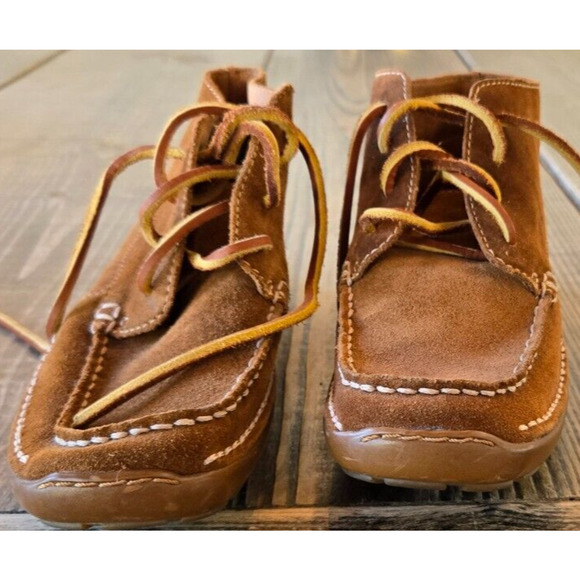 Timberland Boots Womens 6 Brown Suede Ankle Chukka Halona‎ Moccasin Loafer Shoes - Picture 6 of 11